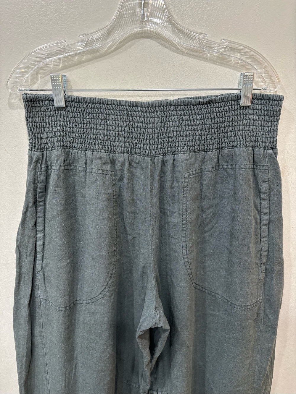 Pilcro The Reese Smocked Barrel Linen Blend Pants Women’s Size Medium - Picture 4 of 11